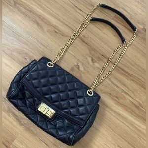Michael Kors Hannah Crossbody Quilted Leather Gold Chain